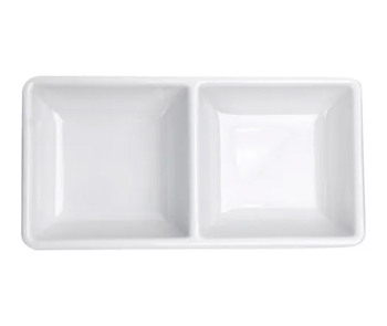 Producto - 81901 SALSERA  2 COMPARTIMENTOS 14X7 CM  DE MELAMINA BLANCA  