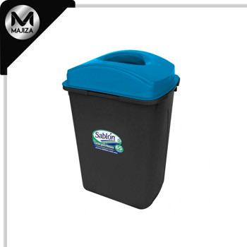 Producto - 8467AZ CESTO 80L NEGRO TAPA ELÍPTICA AZUL