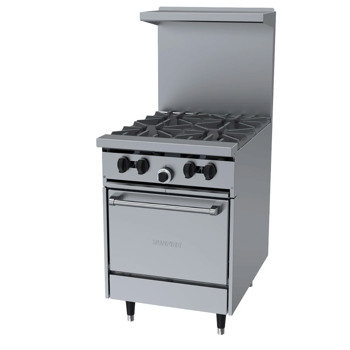 Producto - Estufa de 24" con 4 quemadores con horno estándar.