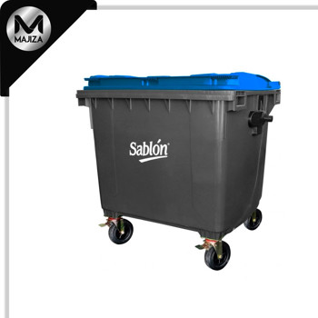 Producto - 7627AZ CONTENEDOR 660L GRIS TAPA AZUL S/ PEDAL