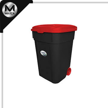 Producto - 8899RJ CESTO SABLON NEGRO 145L TAPA ROJA