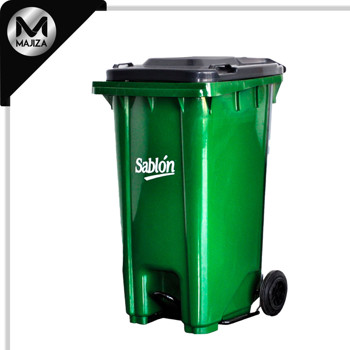 Producto - 8354GR CESTO 240L VERDE TAPA GRIS C/PEDAL