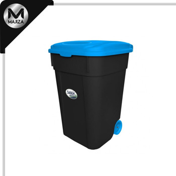 Producto - 8897AZ CESTO SABLON NEGRO 145L TAPA AZUL