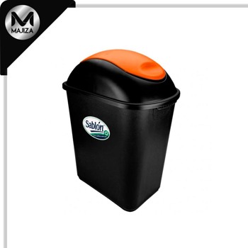 Producto - 8872NA CESTO JUMBO NEGRO S/ASAS TAPA BAL NARANJ