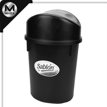 Producto - 8214GR Cesto con capacidad de 3 litros/ 0.79 gl, con balancín, color negro con gris.