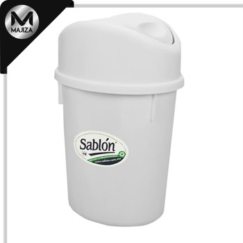 Producto - 8222BL Cesto con capacidad de 3 litros/ 0.79 gl, con balancín, color blanco con blanco.