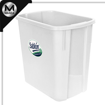 Producto - 8311BL Bote de basura rectangular de 4 litros color blanco.