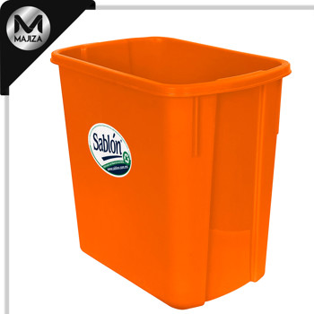 Producto - 8312NA Bote de basura rectangular de 4 litros color naranja.