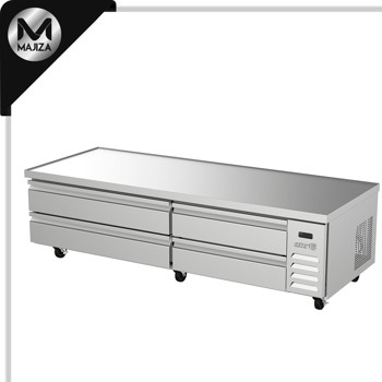 Producto - ACBR-84 HC BASE DE CHEF REFRIGERADA CON 4 CAJONES (2 x 2 GN-1/1 C/UNO + 2 x 3 GN-1/1 C/UNO NO INCLUIDOS) - CUBIERTA CON BORDE ANTIDERRAME