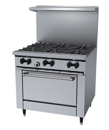 Producto - Estufa de 36" con 6 quemadores con horno estándar.