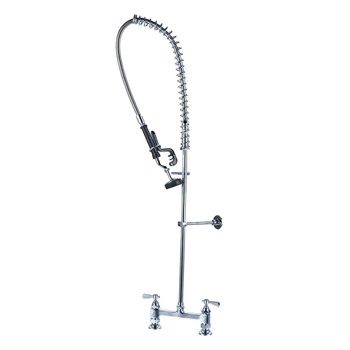 Producto - LLAVE DE PRELAVADO A CUBIERTA SENCILLA DE 2 BARRENOS DE 8IN DE PISO MODELO MCGS40