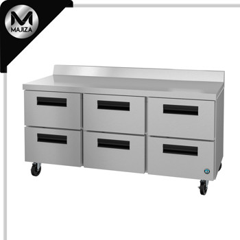 Producto - WR72B-D6, refrigerador, encimera de tres secciones, cajones de acero inoxidable