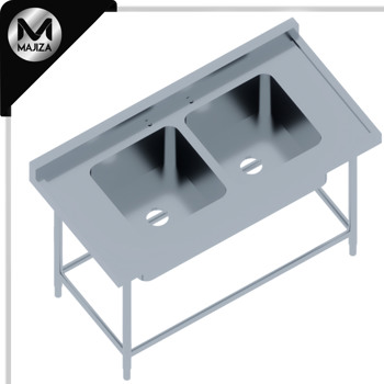 Producto - FREGADERO  PARA OLLAS CON DOBLE TARJA MARCA MAJIZA MODELO MAJFDO-140-070-304, DE 1.40 x 0.70 x 0.90 MTS  