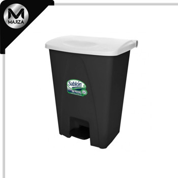 Producto - 8742BL CESTO DE PEDAL 80L NEGRO TAPA BLANCA