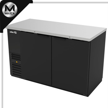 Producto - ABBC-58 HC REFRIGERADOR DE CONTRA BARRA EN VINYL NEGRO - 2 PUERTAS SOLIDAS - CERRADURAS EN PUERTAS + LUZ INT.