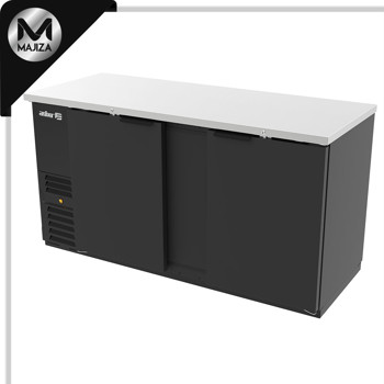 Producto - ABBC-68 HC REFRIGERADOR DE CONTRA BARRA EN VINYL NEGRO - 2 PUERTAS SOLIDAS - CERRADURAS EN PUERTAS + LUZ INT.