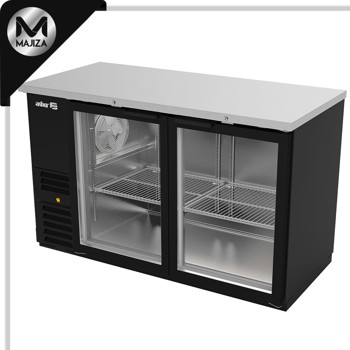 Producto - ABBC-58G HC REFRIGERADOR DE CONTRA BARRA EN VINYL NEGRO - 2 PUERTAS DE CRISTAL - CERRADURAS EN PUERTAS + LUZ INT.