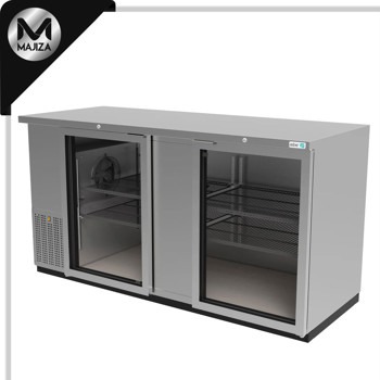 Producto - ABBC-68-SG HC REFRIGERADOR DE CONTRA BARRA EN A.I. - 2 PUERTAS DE CRISTAL - CERRADURAS EN PUERTAS + LUZ INT.