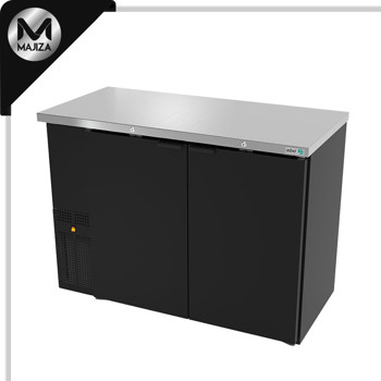 Producto - ABBC-24-48 HC REFRIGERADOR DE CONTRA BARRA EN VINYL NEGRO - 2 PUERTAS SOLIDAS - CERRADURAS EN PUERTAS - LUZ INT. - SLIM LINE