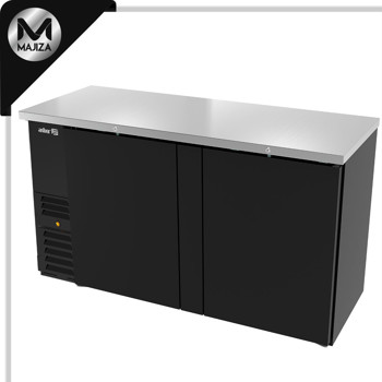 Producto - ABBC-24-60 HC REFRIGERADOR DE CONTRA BARRA EN VINYL NEGRO - 2 PUERTAS SOLIDAS - CERRADURAS EN PUERTAS - LUZ INT. - SLIM LINE