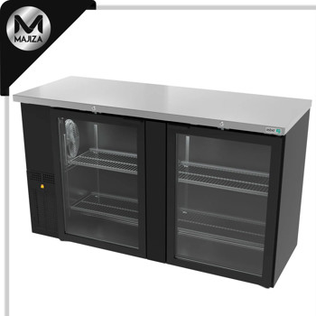 Producto - ABBC-24-60-G HC REFRIGERADOR DE CONTRA BARRA EN VINYL NEGRO - 2 PUERTAS DE CRISTAL - CERRADURAS EN PUERTAS - LUZ INT. - SLIM LINE