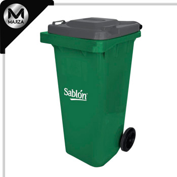 Producto - 9244GR CESTO 120L VERDE TAPA GRIS S/PEDAL