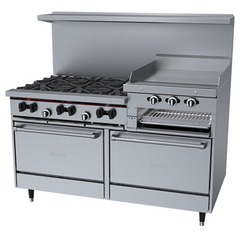 Producto - Estufa de 60" con 6 quemadores con asador de 24" con 2 hornos estándar.
