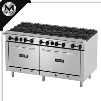 Producto - AER-2-B10-60 - ESTUFA A GAS DE 10 FUEGOS ABIERTOS + 2 HORNOS 24" Y 36"  CON GAS LP