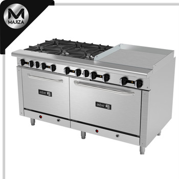 Producto - AEMR-2-G24-B6-60-H - 6 FUEGOS ABIERTOS + PLANCHA 24" + 2 HORNOS 24" Y 36" CON GAS LP