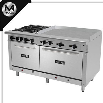 Producto - AEMR-2-G36-B4-60-H -4 FUEGOS ABIERTOS + PLANCHA 36" + 2 HORNOS 24" Y 36" CON GAS LP