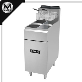 Producto - AEF-2525-S - FREIDORA A GAS 2 TINAS - 4 QUEMADORES - 25+25 LBS. DE CAPACIDAD - FULL INOX. CON GAS LP