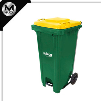 Producto - 8333AM CESTO 120L VERDE TAPA AMARILL C/PEDAL