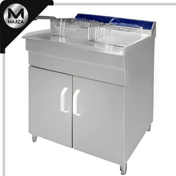 Producto - DZL-162E - Freidora de Piso Eléctrico de 32 Litros (16+16) 2 Tanques 2 Canastillas 