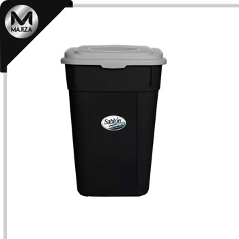 Producto - 8894GR CESTO SABLON NEGRO 145L TAPA GRIS