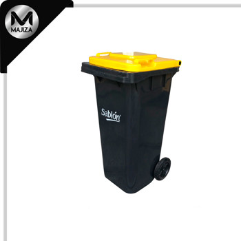 Producto - 9233AM CESTO 120L GRIS TAPA AMARILLA S/PEDAL