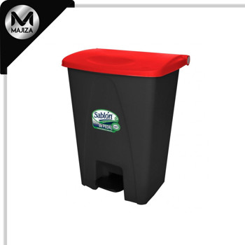 Producto - 8749RJ CESTO DE PEDAL 80L NEGRO TAPA ROJA
