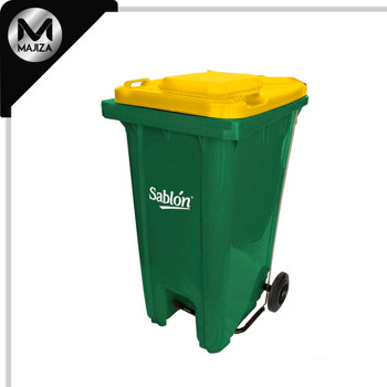 Producto - 8353AM CESTO 240L VERDE TAPA AMARILL C/PEDAL