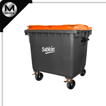 Producto - 7628NA CONTENEDOR 660L GRIS TAPA NARAN S/ PEDAL