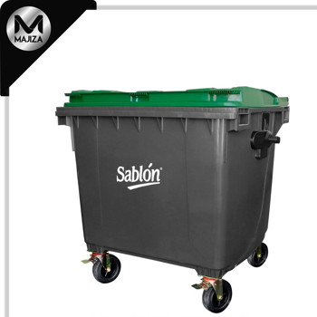 Producto - 7536VD CONTENEDOR 1100L GRIS TAPA VERDE S/PEDAL