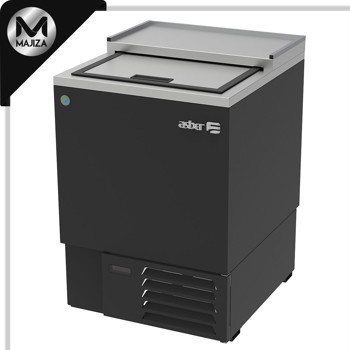 Producto - AGF-24 HC GLASS FROSTER EN VINIL NEGRO - 1 PUERTA SOLIDA CORREDIZA - PARRILLAS DESLIZABLES EN EL INT. CON SIST. DE GUIAS