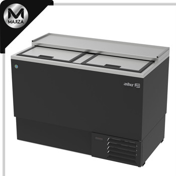 Producto - AGF-50 HC GLASS FROSTER EN VINIL NEGRO - 2 PUERTAS SOLIDAS CORREDIZAS - PARRILLAS DESLIZABLES EN EL INT. CON SIST. DE GUIAS