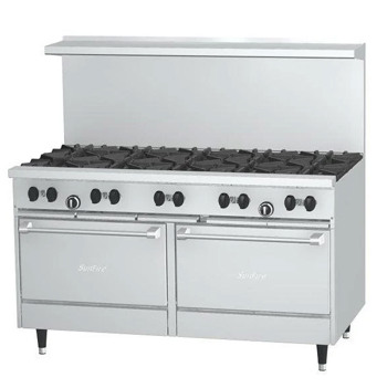 Producto - Estufa de 60" con 10 quemadores con 2
hornos estándar.