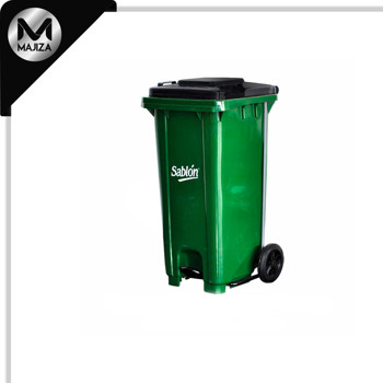 Producto - 8334GR CESTO 120L VERDE TAPA GRIS C/PEDAL