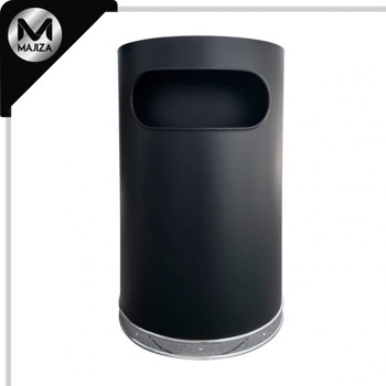 Producto - BOTE SEMICIRCULAR INOX C/CENICERO NEGRO