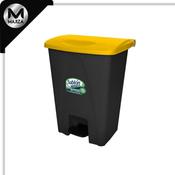 Producto - 8743AM CESTO DE PEDAL 80L NEGRO TAPA AMARILLA