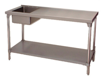 Categoría - MESA DE TRABAJO EN ISLA CON TARJA Y CON ENTREPAÑO