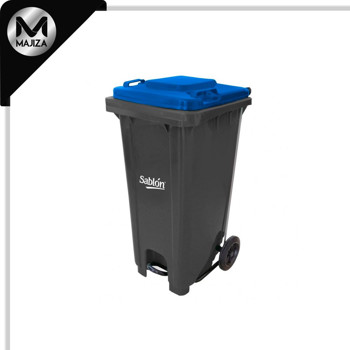 Producto - 8327AZ CESTO 120L GRIS TAPA AZUL C/PEDAL