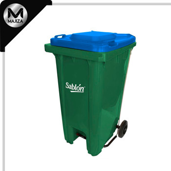Producto - 8357AZ CESTO 240L VERDE TAPA AZUL C/PEDAL
