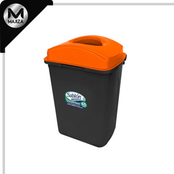 Producto - 8168NA CESTO 65L NEGRO TAPA ELÍPTICA NARANJA