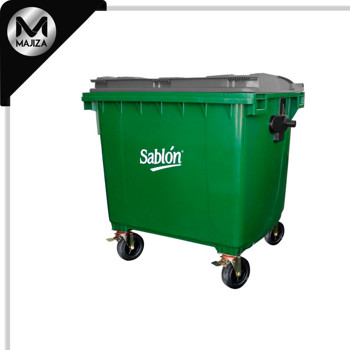 Producto - 7524GR CONTENEDOR 660L VERDE TAPA GRIS S/ PEDAL